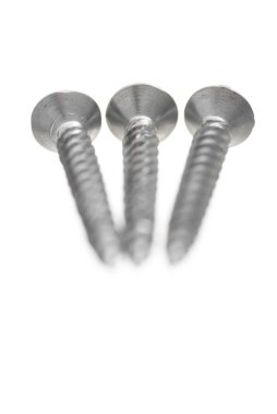 üç metal vidalar, makro.