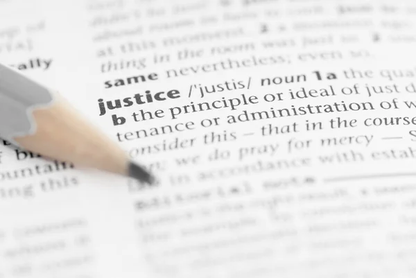 Macro Dictionary Word: Justice. — Stock Photo, Image