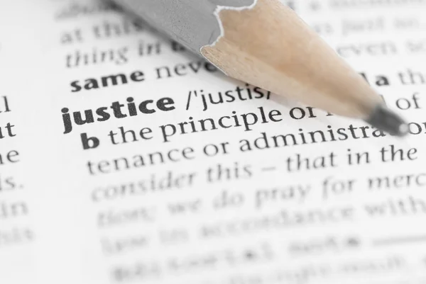 Macro Dictionary Word: Justice. — Stock Photo, Image