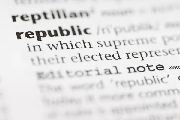 Makro slovníku slovo: republika. — Stock fotografie