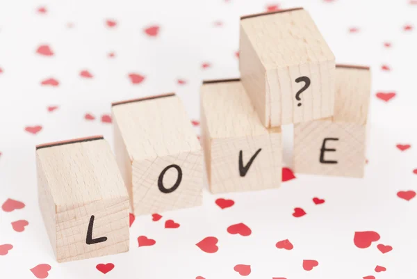 La parola amore con punto interrogativo . — Foto Stock