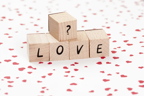 La palabra amor con signo de interrogación . —  Fotos de Stock