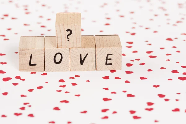 La parola amore con punto interrogativo . — Foto Stock