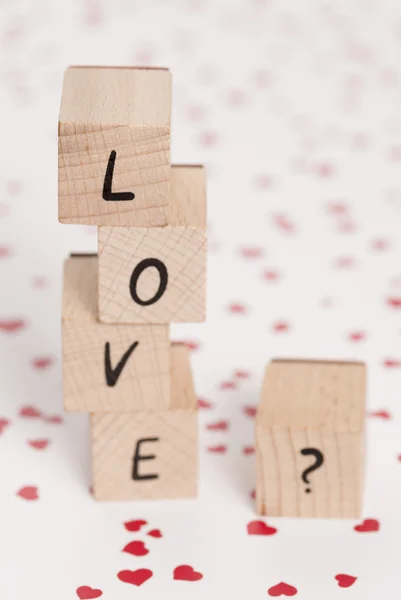 La parola amore con punto interrogativo . — Foto Stock