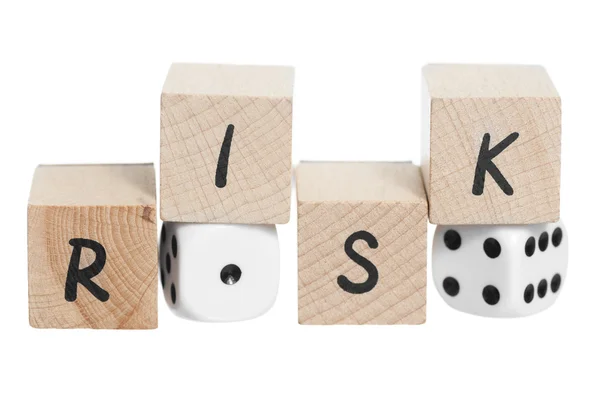 Wooden Blocks and Dice. — Stock Photo, Image