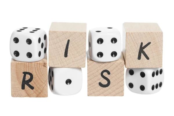 Wooden Blocks and Dice. Stock Photo