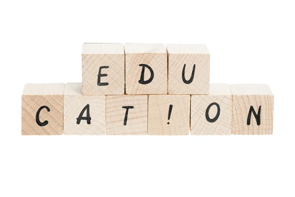 Education Written With Wooden Blocks. — Stock Photo, Image