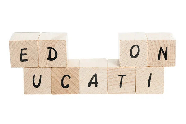 Education Written With Wooden Blocks. — Stock Photo, Image