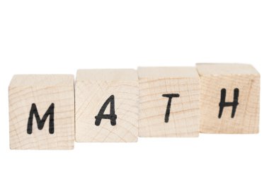 tahta bloklar ile yazılı matematik.