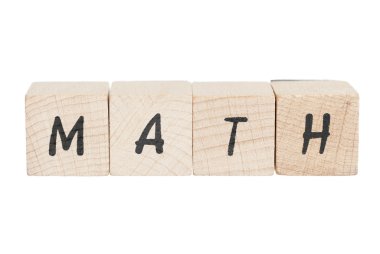 tahta bloklar ile yazılı matematik.