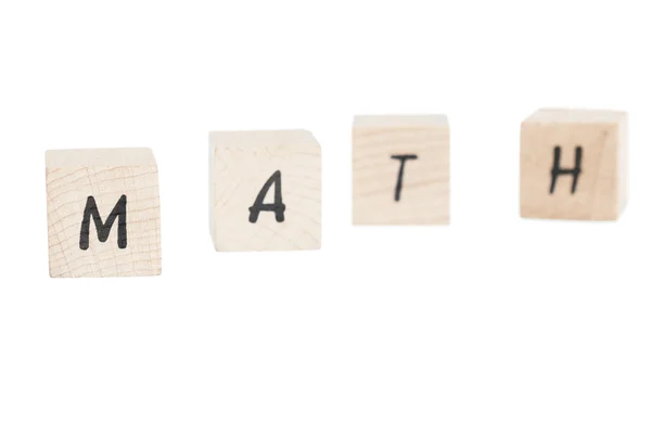 Математика, написанная деревянными блоками . — стоковое фото