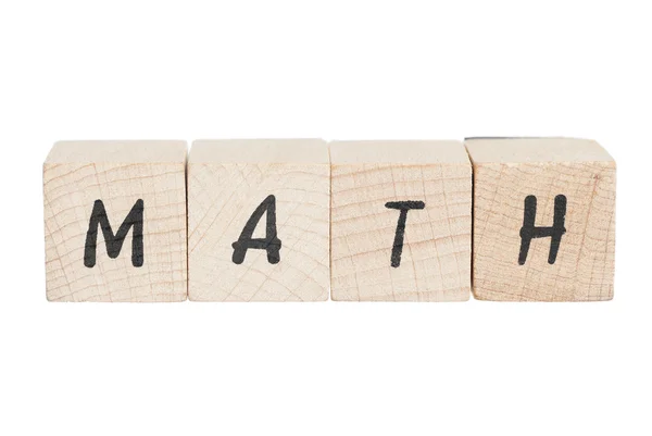数学与木块一起写. — 图库照片