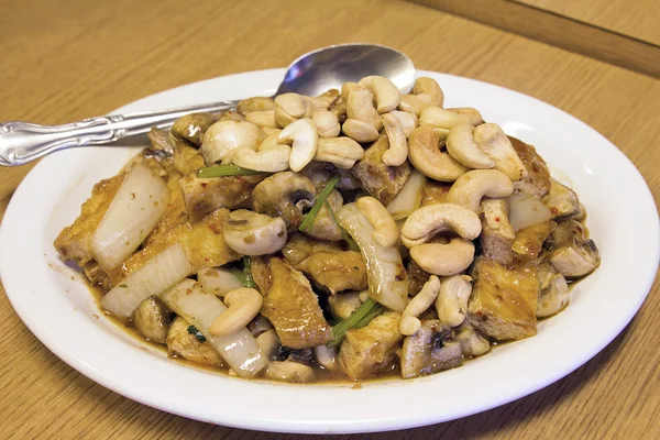 Thai Stir Fry Tofu with Cashew Nuts Dish — Stock Photo, Image