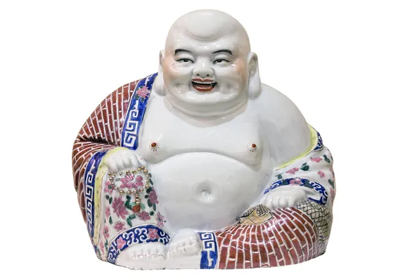 Ho Tai Feliz Buda Porcelana Figura — Fotografia de Stock
