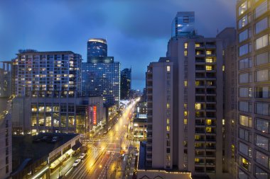 Mavi saat akşam, vancouver bc şehir