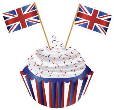 İngiltere İngiltere'ye cupcake bayrak çizim ile