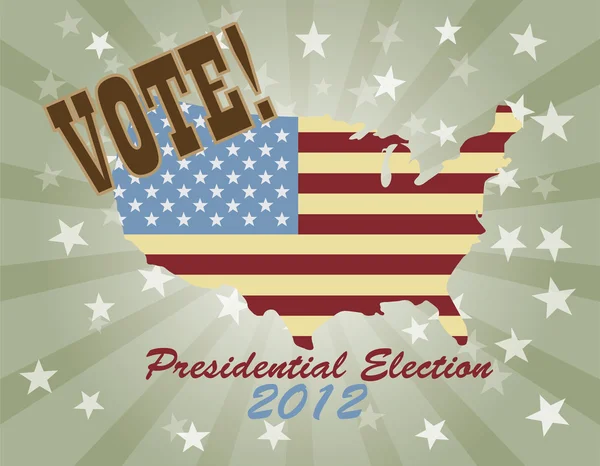 Votar Presidential Election 2012 USA mapa — Vector de stock