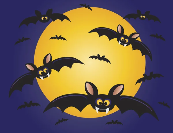 Halloween murciélagos voladores ilustración — Archivo Imágenes Vectoriales