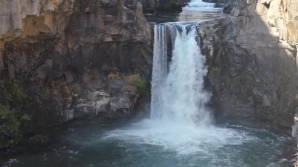 White river falls state park in central oregon waterval — Stockvideo