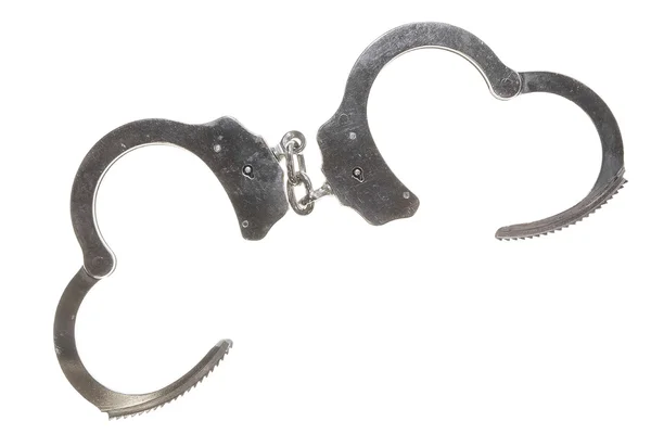 Handschellen aus Metall geöffnet — Stockfoto