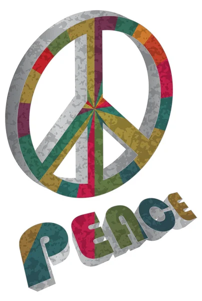 Colorful Peace Symbol on White Background Illustration — Stock Vector