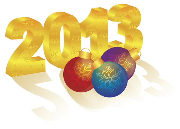 2013 Neujahr 3d Gold Ziffern Ornamente — Stockvektor