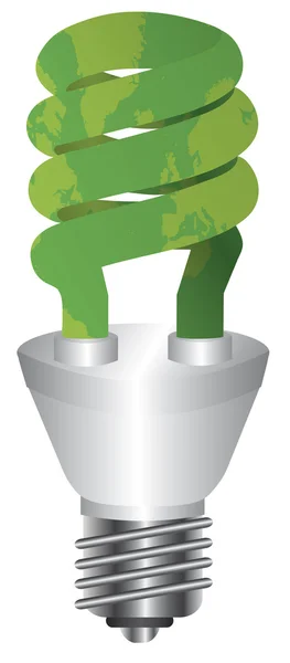 Ampoule à économie d'énergie Carte verte Illustration — Image vectorielle