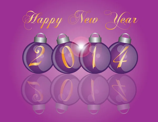 2014 New Year Purple Ornaments — Stock Vector