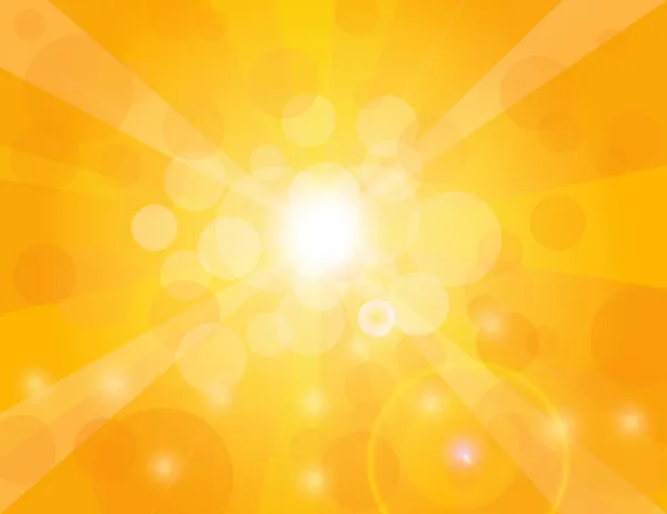 Rayons de soleil sur fond orange Illustration — Image vectorielle