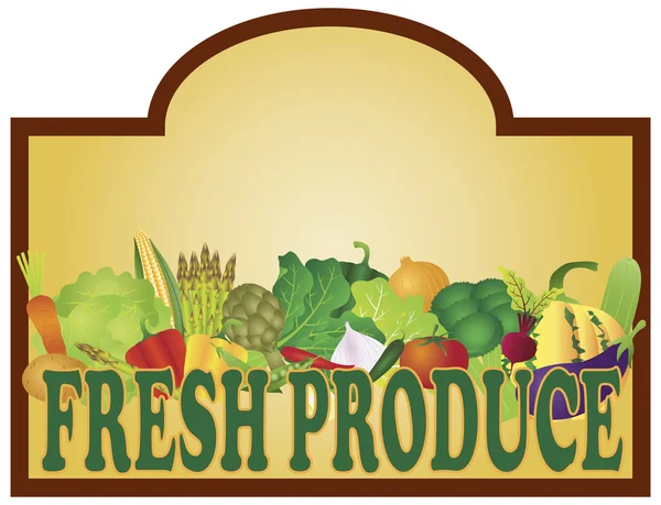 Fresh Produce Signage Illustration — Stock Vector