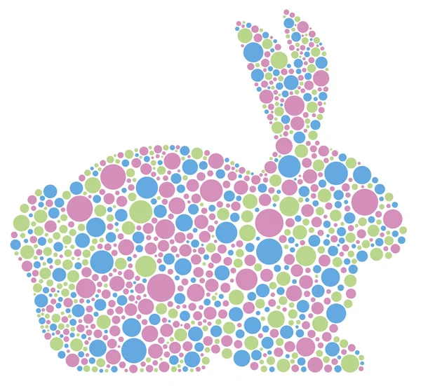 Bunny Rabbit in Pastel Polka Dots — Stock Vector