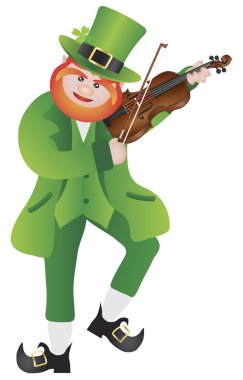 St patricks günü Leprikon keman illüstrasyon iskambil