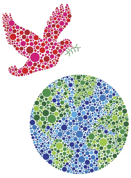 Peace on Earth Dove Dots Illustration — Stock Vector