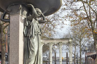 Skidmore Fountain in Ankeny Square circa 1888 clipart