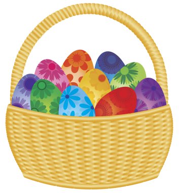 Paskalya yumurtaları sepet illüstrasyon