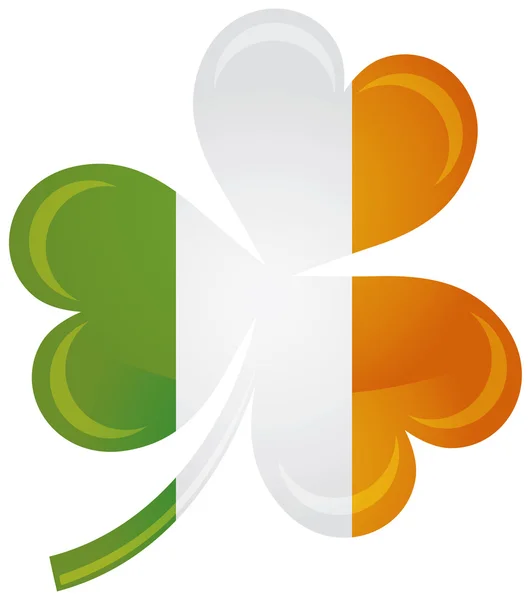 Bandeira da Irlanda com Shamrock Silhouette Ilustração — Vetor de Stock