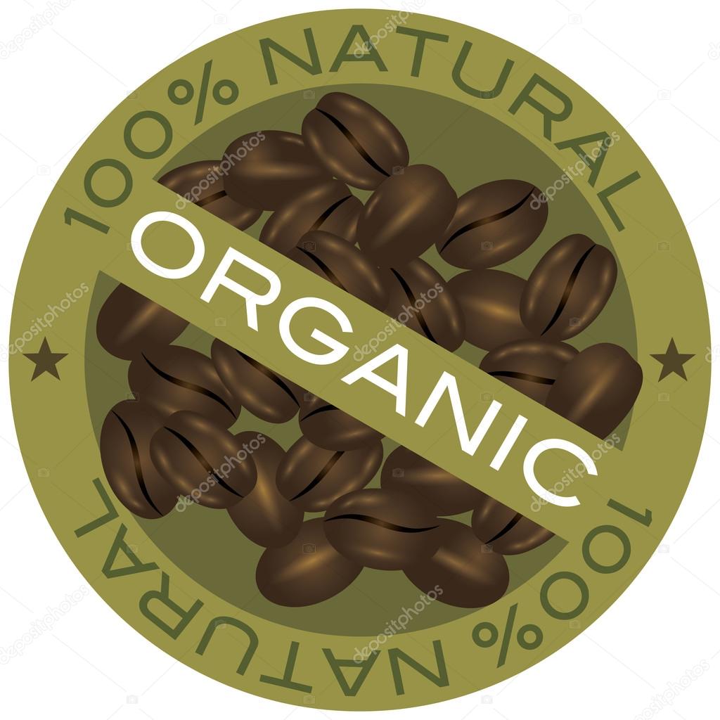 Kaffeebohnen Bio-Etikett Illustration Stock-Vektorbild von ©jpldesigns  18182935, image size:1024x1024