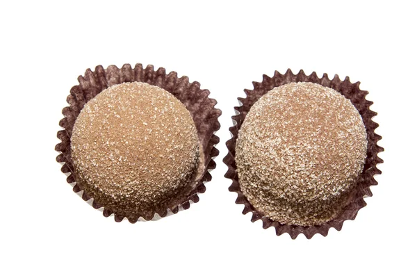Two Cinnamon Sugar Coated Chocolate Isolated — Stock Photo, Image