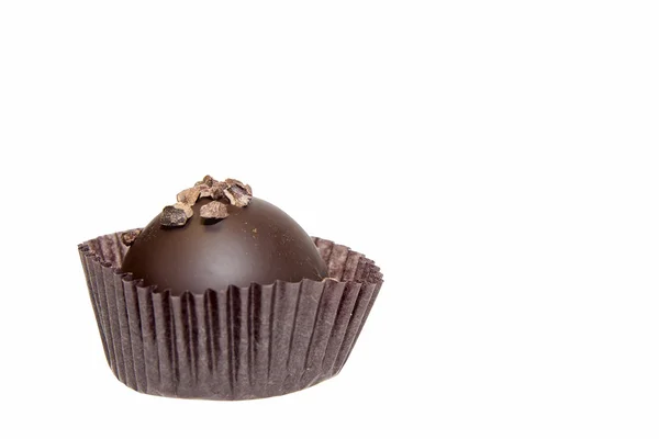 Isolé chocolat noir rond simple — Photo
