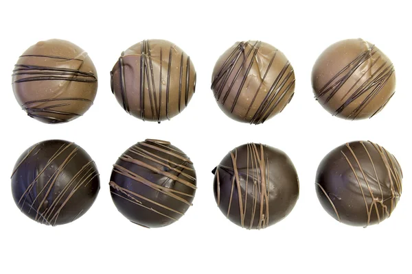 Eight Round Chocolate Truffles — Stock Photo, Image