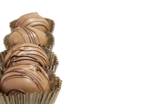 Trufas de chocolate Bon Bon Closeup — Fotografia de Stock