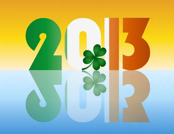 新的一年 2013年爱尔兰国旗图 — 图库矢量图片