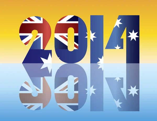 Bandera de Australia 2014 Silhouette Illustration — Vector de stock