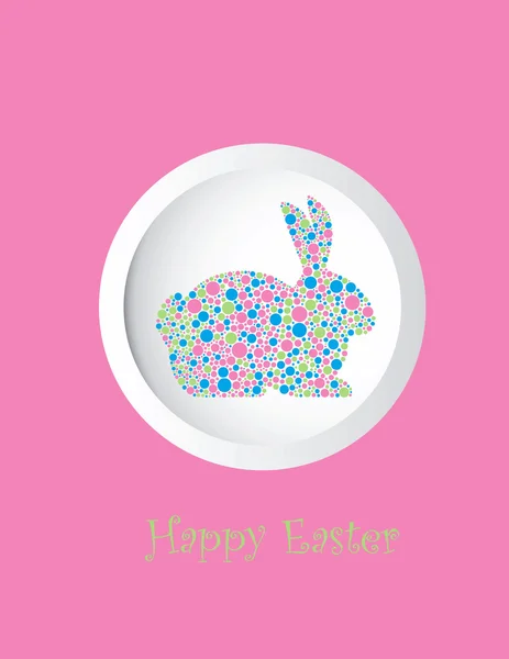 Tarjeta de felicitación Bunny Rabbit Pastel Dots — Vector de stock