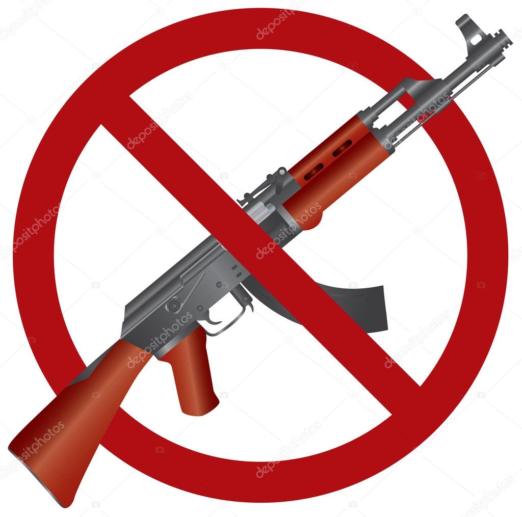 Assault Rifle AK 47 Gun Ban Illustration