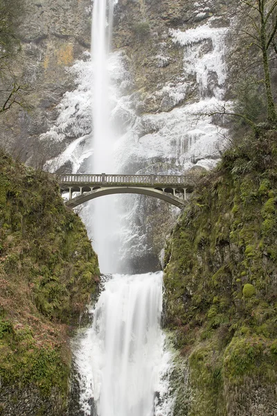 Most wzdłuż szlaków turystycznych w multnomah falls — Zdjęcie stockowe