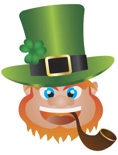 St Patricks Day Leprechaun Head Illustration — Stock Vector