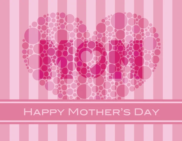 Happy Mothers Day Polka Dots Heart — Stock Vector