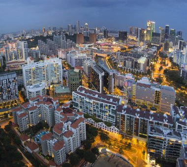 Singapore Skyline Along Singapore River clipart