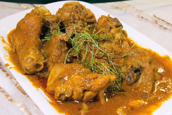 Nyonya poulet curry kapitan plat gros plan — Photo